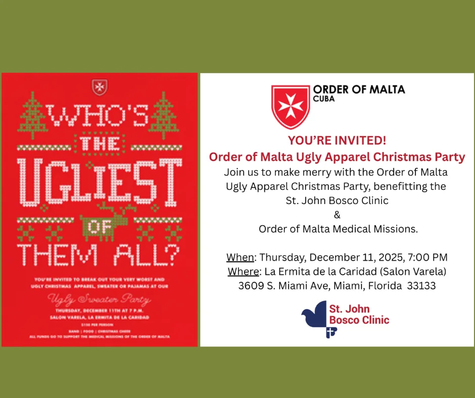 You're Invited! Order of Malta's Ugly Apparel Christmas Party
